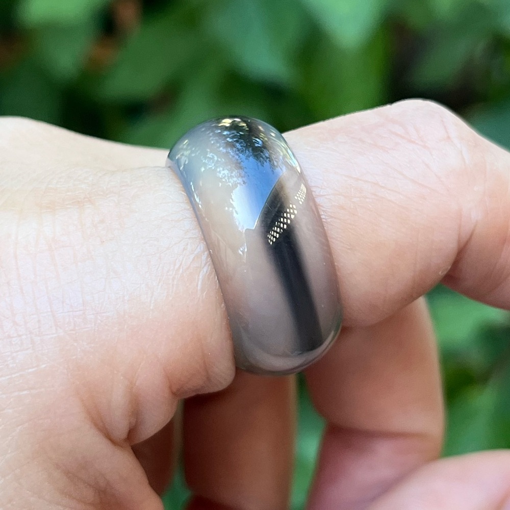 Size 9.5‎ translucent statement agate ring 1490 - Picture 5 of 9